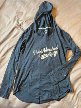 Champion Navy Hooded Pullover with Logo Tape